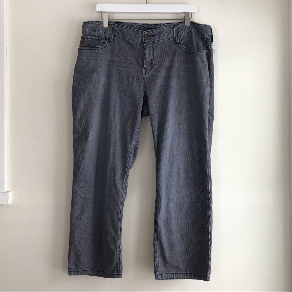 Striped crop pants, Eddie Bauer, size 14